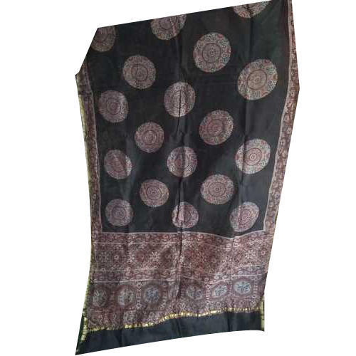 Multicolor Ajrakh Printed Ladies Silk Dupatta