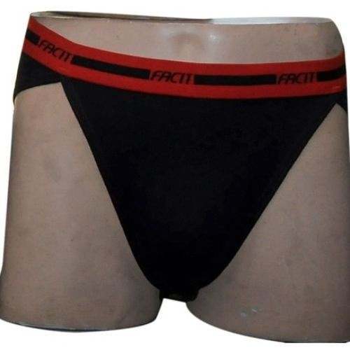 Cotton Mens Plain Black Brief