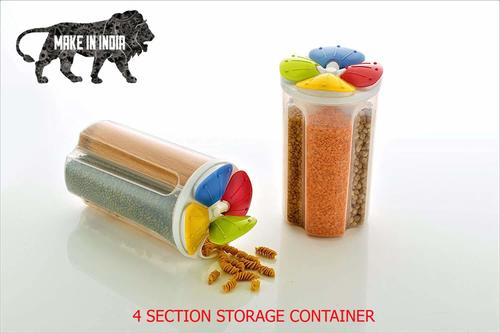 Food Storage Jar With 4 Sections Application: Kitchen