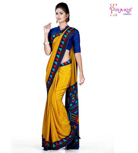 Turquoise Blue Professional Formal Sarees for Office Wear