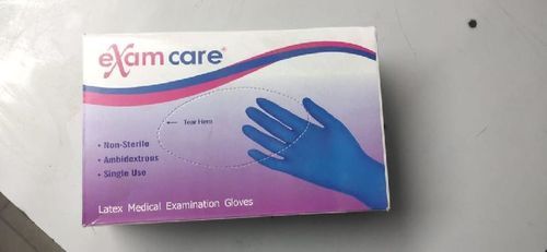 Blue Latex Examination Disposable Hand Gloves