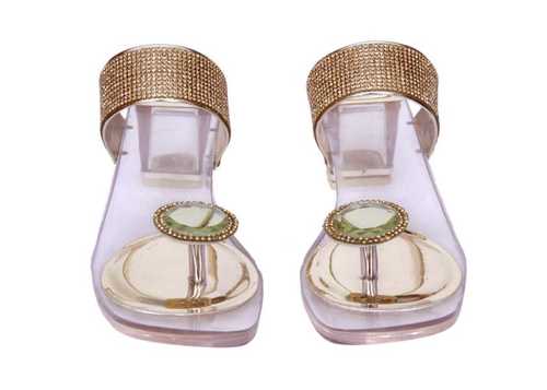 Golden Modern Fancy Women Crystal Sandals