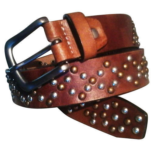 Elegant Look Studded Leather Belt Gender: Men