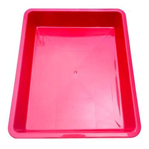 Red Plastic Serving Tray 40 X 32 X 7 Cm