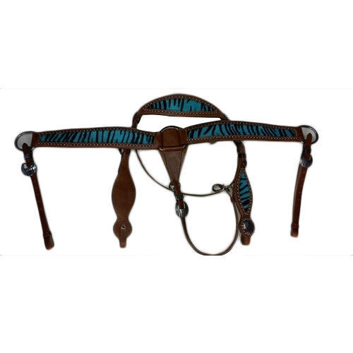 Blue Precise Design Horse Leather Headstall