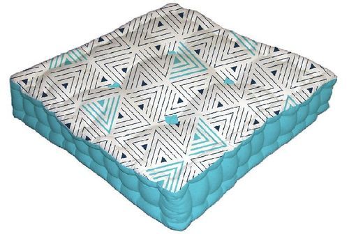 Square Printed Blue Box Cushion