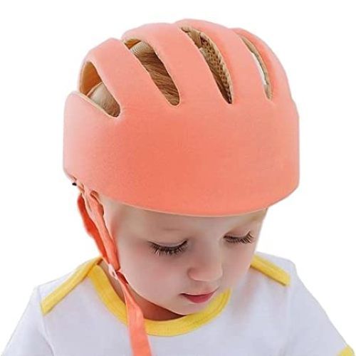 Baby Safety Helmet - Soft Cotton Plus Sponge, Available in Multiple Sizes, Different Colors - Comfortable, Sturdy, Adjustable, Ideal for Crawling and Walking