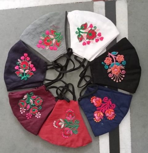 Embroidery Cotton Face Mask