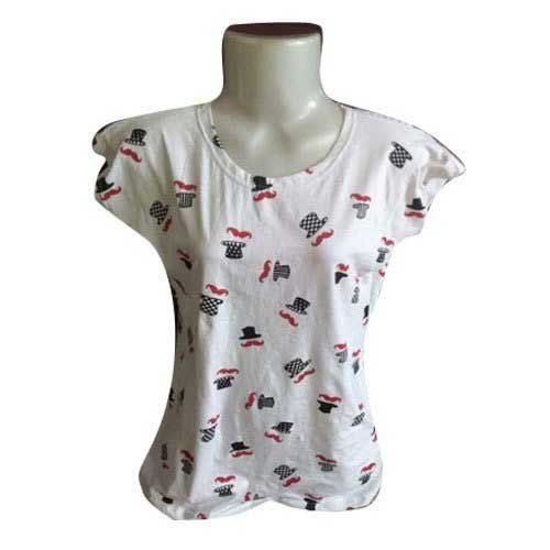 Multicolor Half Sleeve Printed Ladies Top