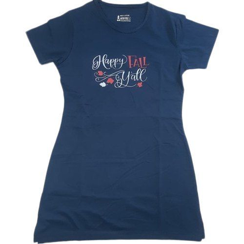 Red Ladies Blue Causal Long T Shirt