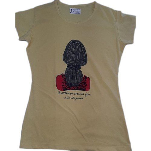 Ladies Casual Printed Cotton T Shirt