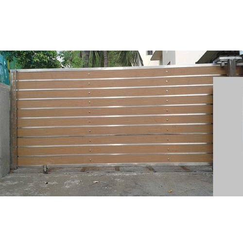 Brown Telescopic Semi Automatic Grade Sliding Gate