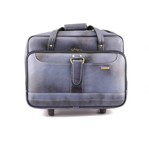 Blue Longer Service Life Leather Travel Bag