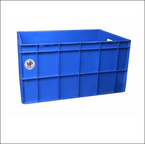 Blue Rectangular Storage Plastic Crate