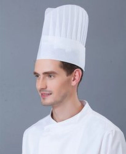 White Disposable Paper Chef Cap