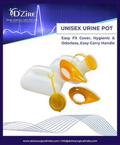 Yellow And White Plastic Unisex Urine Pot