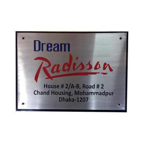 Stainless Steel Office Sign Board Application: For Advertising