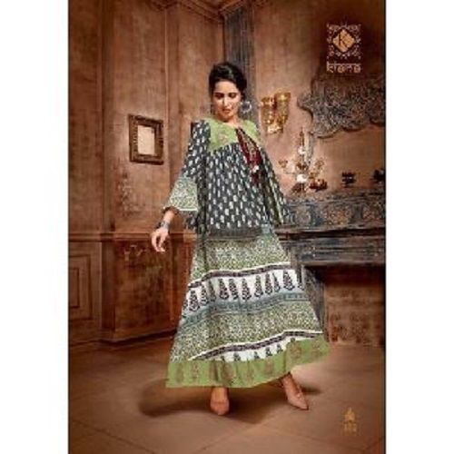 Various Colors Are Available Vintage Block Printed Trendy Kurti