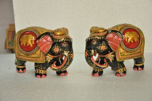 1400 Gram Wooden Painting Elephant