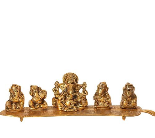 Metal God Statue - Aluminium, 10 Inch, Golden Finish | Rust Proof, Modern Indian Arts, Crafted Elegance For Interior Decor