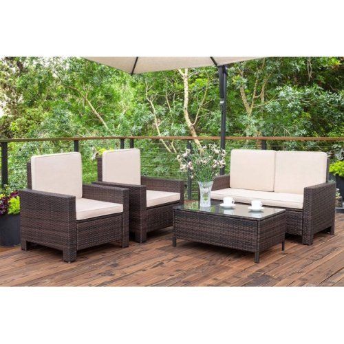 Modern Aluminium and Rattan Balcony Set - Customized Size, Waterproof Outdoor Fabric Cushions | Folded, Powder Coated Finish