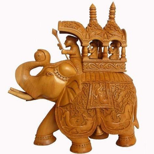 Wooden Ambabari Elephant Statue