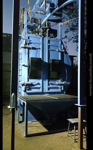 Blue Y Hanger Shot Blasting Machine