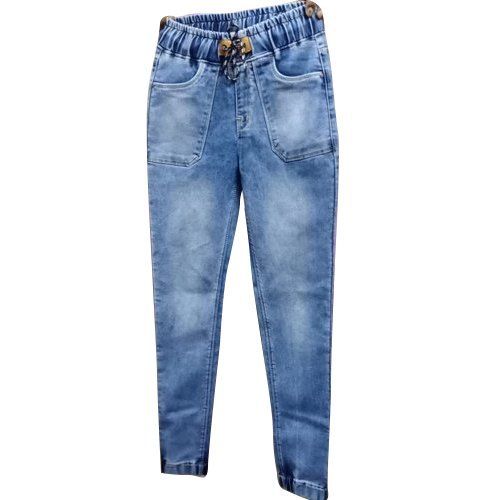 Blue Ladies Stylish Faded Jeans