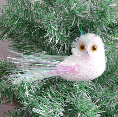Hanging Artificial Owl Ornament For Christmas Tree Decorations