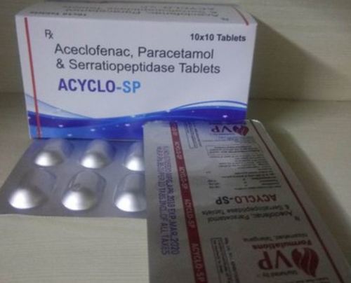 Acyclo Sp Aceclofena Paracetamol Serratiopeptidase Tablets Age Group Adult Price 98 Inr Box Id