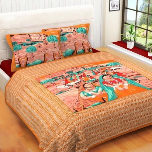 Elegant Look Printed Double Bed Sheet