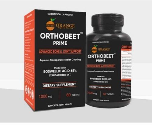 Orthobeet Prime Dietary Supplement Tablets Ingredients: Boswellic Acid 65% Stantardized Ext