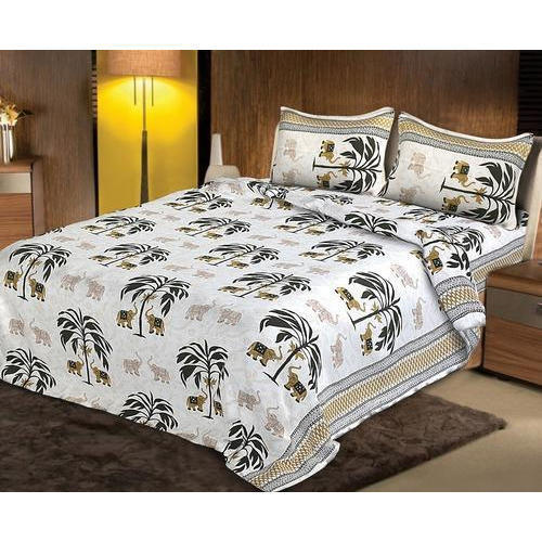 Palm Tree Printed Double Bed Sheet
