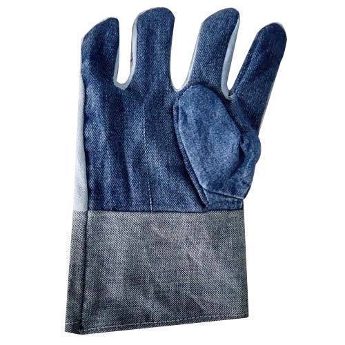 Blue Plain Jeans Fabric Gloves