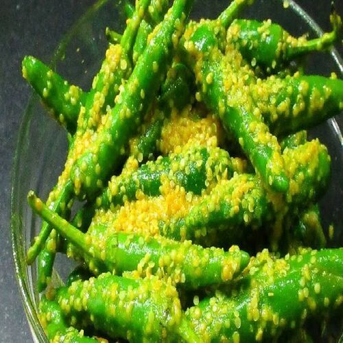 Delicious and Spicy Green Chilli Pickle