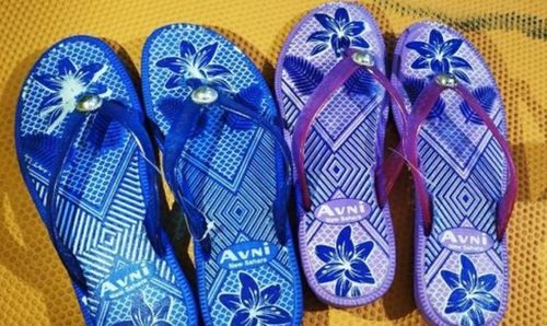 Footwear Ladies Blue Flip Flop Rubber Slipper