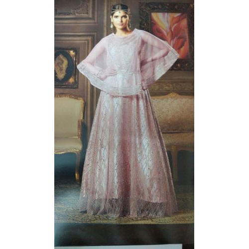 Pink Ladies Cape Anarkali Suits