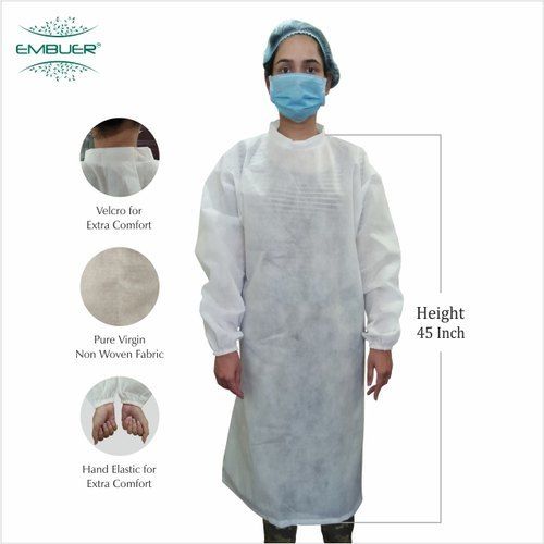 Whte Embuer Disposable Gown (For Salons)