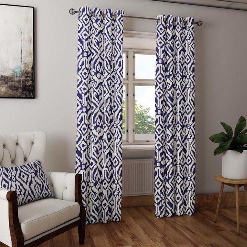 Blue Printed Door Curtain