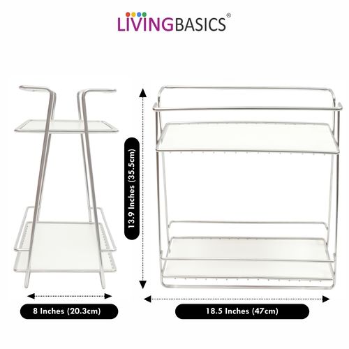 Stainless Steel Livingbasics Spice Rack Organizer For Countertop 2-Tier And Sturdy Counter Shelf (Lb_Kr_002)