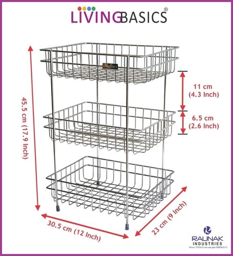 Stainless Steel Livingbasics Spice3 Tier Kitchen Rack (Lb_Kr_001)