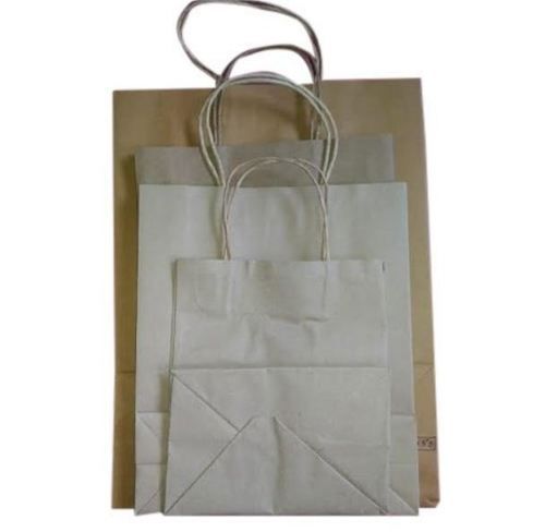 Plain White Kraft Paper Shopping Bags