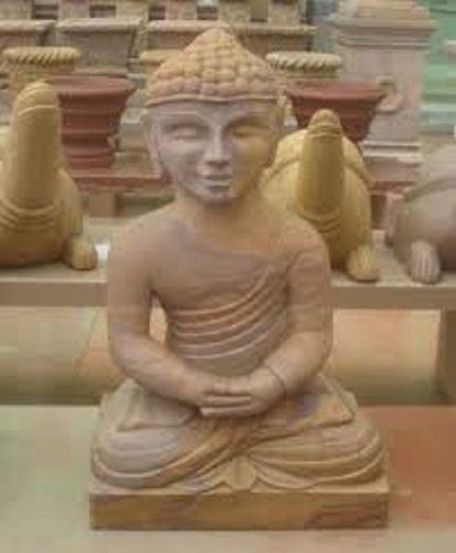 Polished Sandstone Buddha Statue