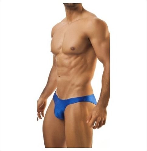 Plain Smooth Fit Ultra Soft Blue Spandex Mens Cotton Brief