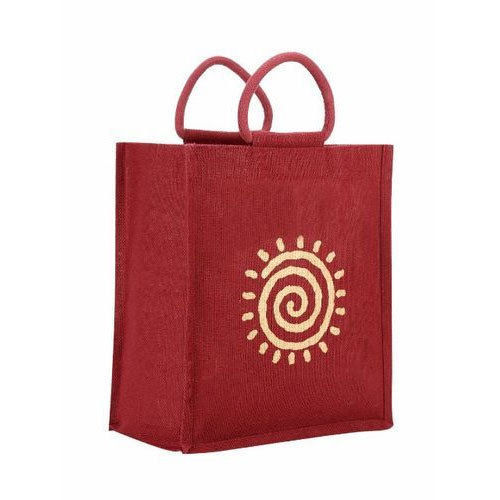 Multicolor Sun Printed Jute Bag