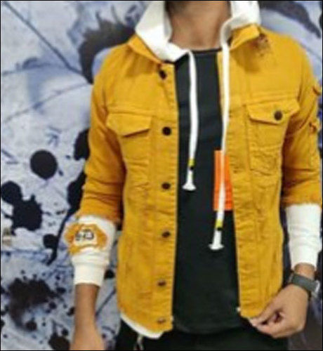 Yellow Mens Party Wear Denim Jacket at Best Price in Ludhiana