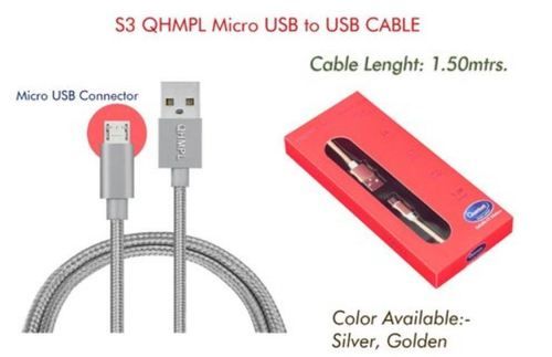  1.5 मीटर S3 Qhmpl USB से माइक्रो केबल अनुप्रयोग: कंप्यूटर 