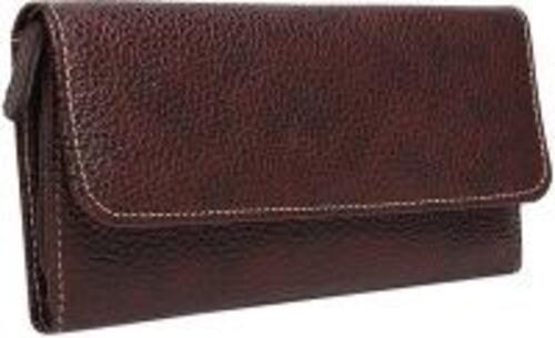 Brown Leather Ladies Wallets Design: Plain