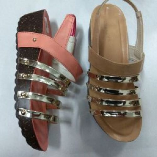 Red & Brown Ladies Designer Heel Sandal