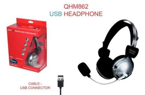 Black Qhm862 Smart Usb Headphones